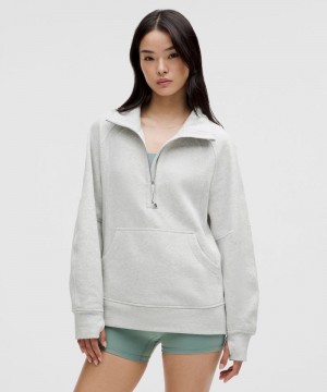 Φουτερ Lululemon Scuba Oversized Funnel-Neck Half Zip Long γυναικεια ανοιχτο γκρι | Greece-0695438