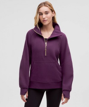 Φουτερ Lululemon Scuba Oversized Funnel-Neck Half Zip Long γυναικεια μωβ χρυσο χρωμα | Greece-2106498