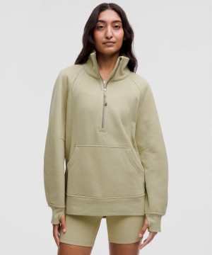 Φουτερ Lululemon Scuba Oversized Funnel-Neck Half Zip Long γυναικεια πρασινο | Greece-6295407