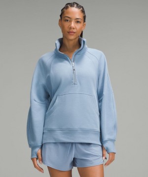 Φουτερ Lululemon Scuba Oversized Funnel-Neck Half Zip Long γυναικεια μπλε | Greece-3569741