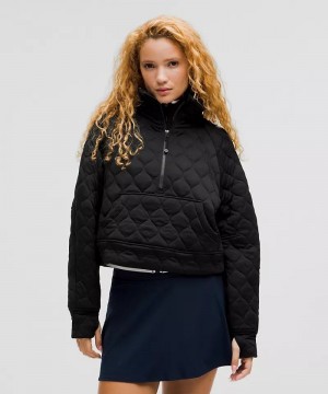 Μπουφαν Lululemon Scuba Oversized Quilted Half Zip γυναικεια μαυρα | Greece-2536704