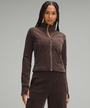Μπουφαν Lululemon Scuba Track Velvet Cord γυναικεια σοκολάτα | Greece-3286957