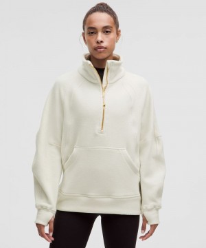Φουτερ Lululemon Scuba Tumbled Fleece Funnel-Neck Half Zip γυναικεια Μπεζ χρυσο χρωμα | Greece-6549172