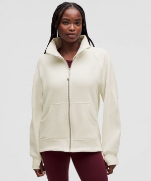 Φουτερ Lululemon Scuba Tumbled Fleece Funnel-Neck Full Zip γυναικεια Μπεζ | Greece-5782639