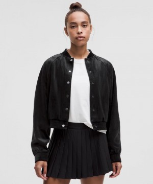 Μπουφαν Lululemon Scuba Varsity Velvet γυναικεια μαυρα | Greece-7312046