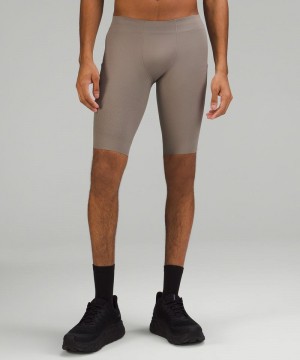 Σορτσ Lululemon SenseKnit Running 10" ανδρικα σκούρο γκρι | Greece-3652748