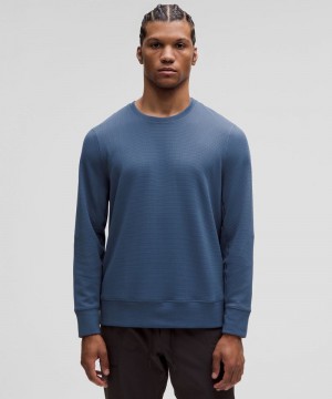 Φουτερ Lululemon Shift Stitch Crew ανδρικα μπλε | Greece-7536290