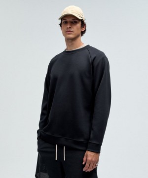 Φουτερ Lululemon Smooth Spacer Classic-Fit Crew ανδρικα μαυρα | Greece-7941058