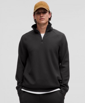 Φουτερ Lululemon Smooth Spacer Quarter Zip ανδρικα μαυρα | Greece-7380541
