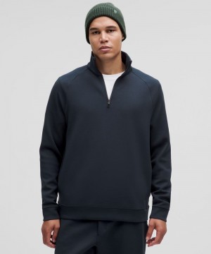 Φουτερ Lululemon Smooth Spacer Quarter Zip ανδρικα σκουρο μπλε | Greece-2635907