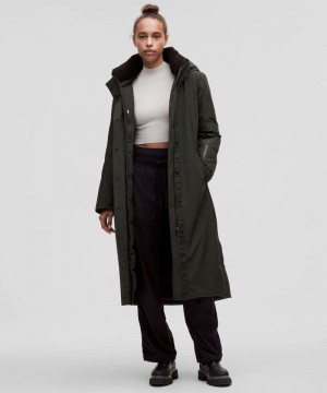 Παρκα Lululemon Snow Warrior Long Parka γυναικεια βαθυ πρασινο μαυρα | Greece-4790382