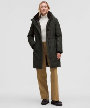 Παρκα Lululemon Snow Warrior Parka γυναικεια βαθυ πρασινο μαυρα | Greece-9658437