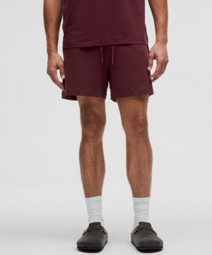 Σορτσ Lululemon Soft Jersey 5" ανδρικα σκούρο κοκκινα | Greece-0615479