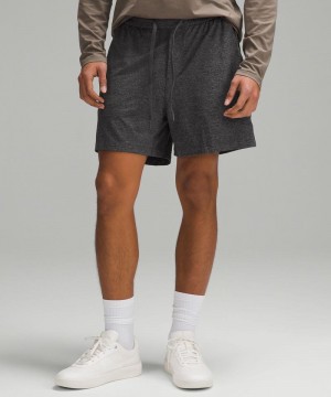 Σορτσ Lululemon Soft Jersey 5" ανδρικα μαυρα βαθυ γκρι | Greece-2359708