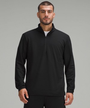 Φουτερ Lululemon Soft Jersey Half Zip ανδρικα μαυρα | Greece-9132670