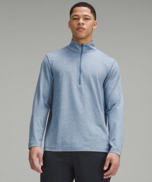 Φουτερ Lululemon Soft Jersey Half Zip ανδρικα μπλε | Greece-8453061