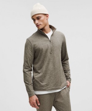 Φουτερ Lululemon Soft Jersey Half Zip ανδρικα καφε | Greece-5214730