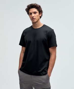 μπλουζακια Lululemon Soft Jersey Short-Sleeve ανδρικα μαυρα | Greece-1640732
