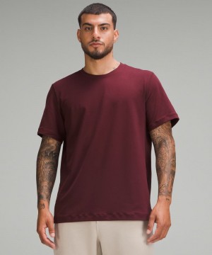 μπλουζακια Lululemon Soft Jersey Short-Sleeve ανδρικα σκούρο κοκκινα | Greece-3058127