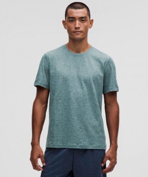 μπλουζακια Lululemon Soft Jersey Short-Sleeve ανδρικα τυρκουάζ γκρι | Greece-7059428