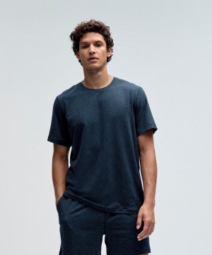 μπλουζακια Lululemon Soft Jersey Short-Sleeve ανδρικα σκουρο μπλε σκουρο μπλε | Greece-7829641