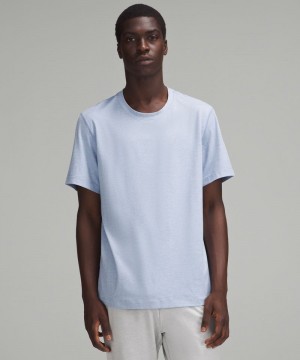 μπλουζακια Lululemon Soft Jersey Short-Sleeve ανδρικα μπλε μπλε Μπεζ | Greece-8253146