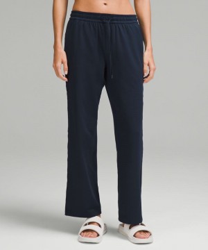 Παντελονι Lululemon Soft Jersey Straight-Leg Mid-Rise Short γυναικεια σκουρο μπλε | Greece-9314520
