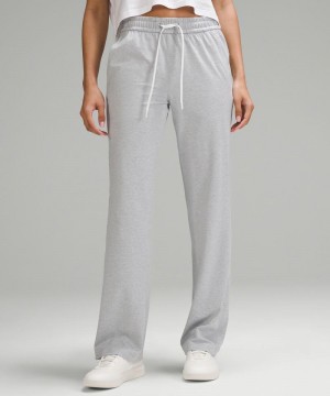 Παντελονι Lululemon Soft Jersey Straight-Leg Mid-Rise Regular γυναικεια ανοιχτο γκρι ανοιχτο γκρι | Greece-7062183