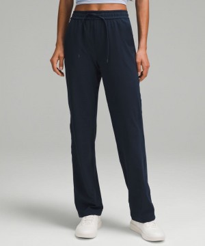 Παντελονι Lululemon Soft Jersey Straight-Leg Mid-Rise Regular γυναικεια σκουρο μπλε | Greece-3189625