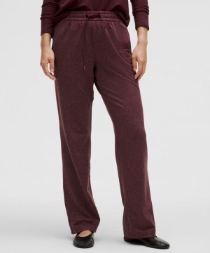 Παντελονι Lululemon Soft Jersey Straight-Leg Mid-Rise Regular γυναικεια σκούρο κοκκινα κοκκινα μπορντο | Greece-1896702