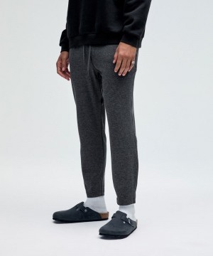 Παντελονι Lululemon Soft Jersey Tapered Tall ανδρικα μαυρα βαθυ γκρι | Greece-2347908