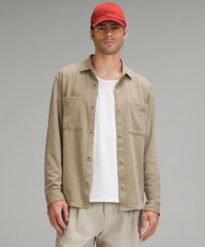 πουκαμισα Lululemon Soft Knit Overshirt ανδρικα καφε | Greece-2740315