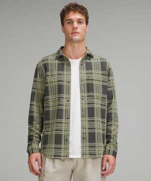 πουκαμισα Lululemon Soft Knit Overshirt ανδρικα καφε κίτρινα | Greece-7915834