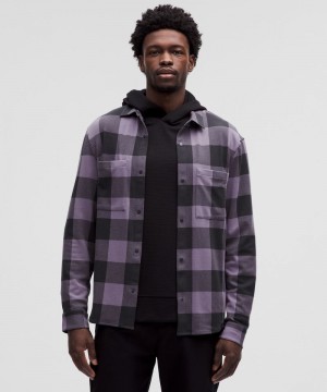πουκαμισα Lululemon Soft Knit Overshirt ανδρικα βαθυ γκρι μωβ γκρι | Greece-1206974