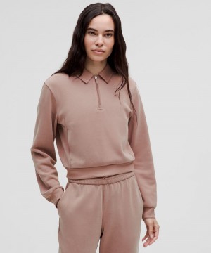 Φουτερ Lululemon Softstreme Collared Half-Zip γυναικεια ροζ | Greece-8057392