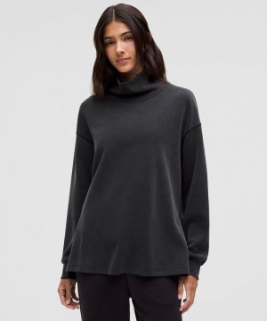 Φουτερ Lululemon Softstreme Funnel-Neck Long γυναικεια μαυρα | Greece-5730142
