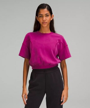 μπλουζακια Lululemon Softstreme Gathered γυναικεια μωβ | Greece-3704218