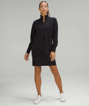 Φορεμα Lululemon Softstreme Long-Sleeve Half-Zip γυναικεια μαυρα | Greece-0764539