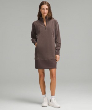 Φορεμα Lululemon Softstreme Long-Sleeve Half-Zip γυναικεια σοκολάτα | Greece-0325879