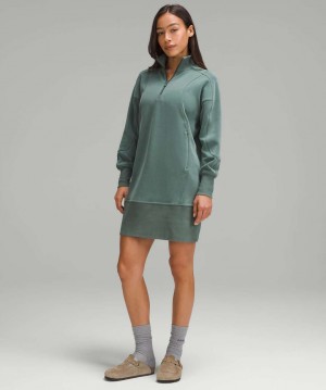 Φορεμα Lululemon Softstreme Long-Sleeve Half-Zip γυναικεια σκούρο πρασινο | Greece-5427908