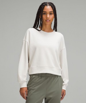 Φουτερ Lululemon Softstreme Perfectly Oversized Cropped Crew γυναικεια ασπρα | Greece-5732190