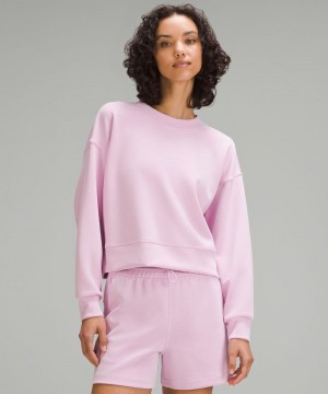 Φουτερ Lululemon Softstreme Perfectly Oversized Cropped Crew γυναικεια ροζ | Greece-8061359