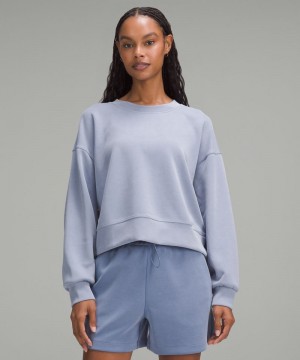 Φουτερ Lululemon Softstreme Perfectly Oversized Cropped Crew γυναικεια μπλε | Greece-7523810