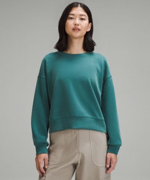 Φουτερ Lululemon Softstreme Perfectly Oversized Cropped Crew γυναικεια τυρκουάζ | Greece-0137265