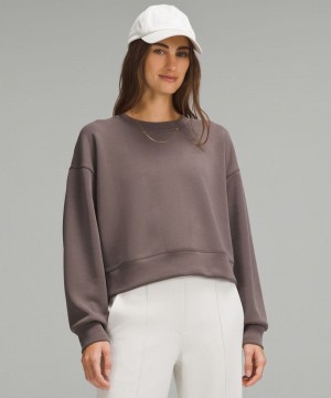 Φουτερ Lululemon Softstreme Perfectly Oversized Cropped Crew γυναικεια σοκολάτα | Greece-0924375