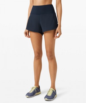 Σορτσ Lululemon Speed Up High-Rise Lined 4" γυναικεια σκουρο μπλε | Greece-2675409