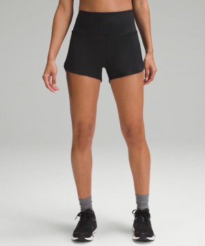 Σορτσ Lululemon Speed Up High-Rise Lined 4" γυναικεια μαυρα | Greece-5806742