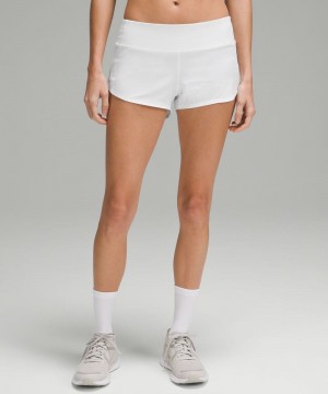 Σορτσ Lululemon Speed Up Low-Rise Lined 2.5" γυναικεια ασπρα | Greece-4801359