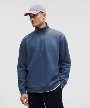 Φουτερ Lululemon Steady State Half Zip ανδρικα μπλε | Greece-2697318