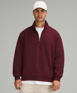 Φουτερ Lululemon Steady State Half Zip ανδρικα σκούρο κοκκινα | Greece-5396478